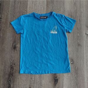 Kangol T-Shirt Blue Silver Graphic Logo Spellout Size Medium 💙